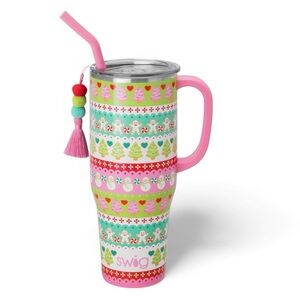 Swig Festive Pink Tumbler with Straw 40oz